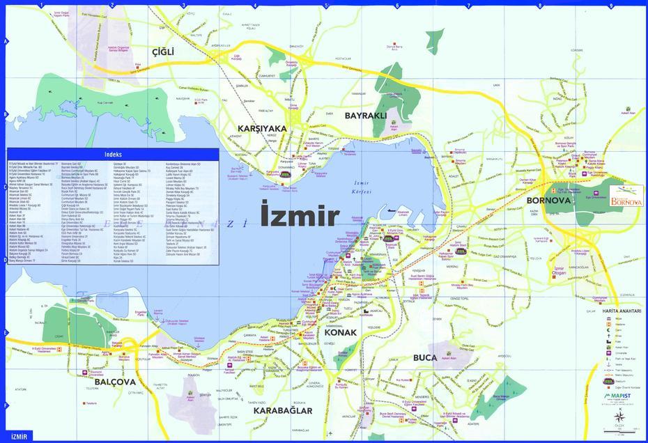 Izmir Tourist Map, İZmir, Turkey, Tourist  Of Turkey, Turkey On World