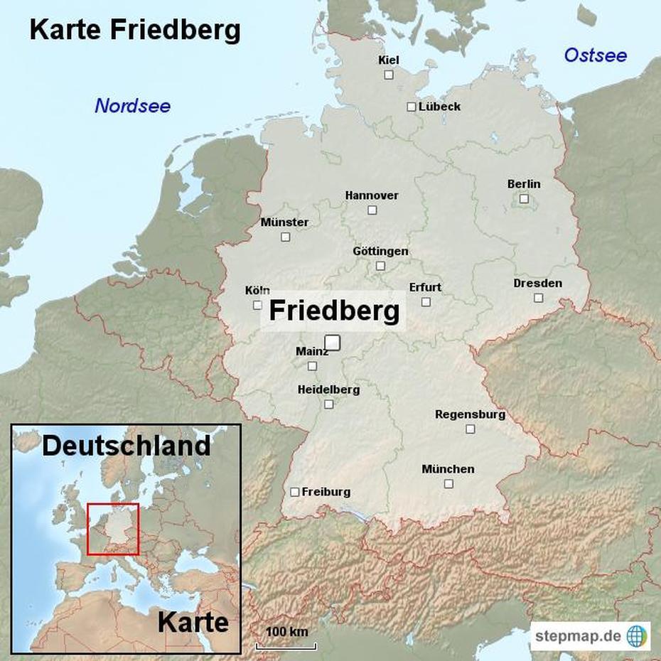 Karte Friedberg Von Ortslagekarte – Landkarte Fur Deutschland, Friedberg, Germany, Coburg Germany, Hammelburg Germany