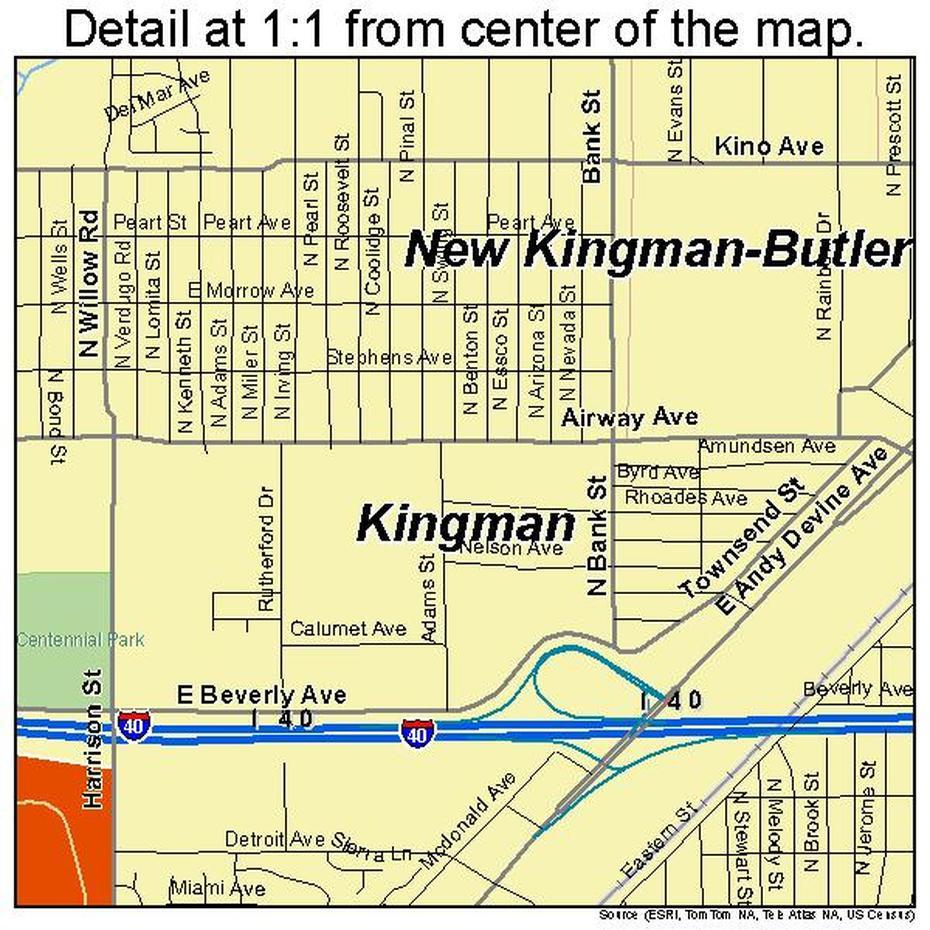 Kingman Arizona Street Map 0437620, Kingman, United States, Large  Of Kingman Az, Kingman Reef