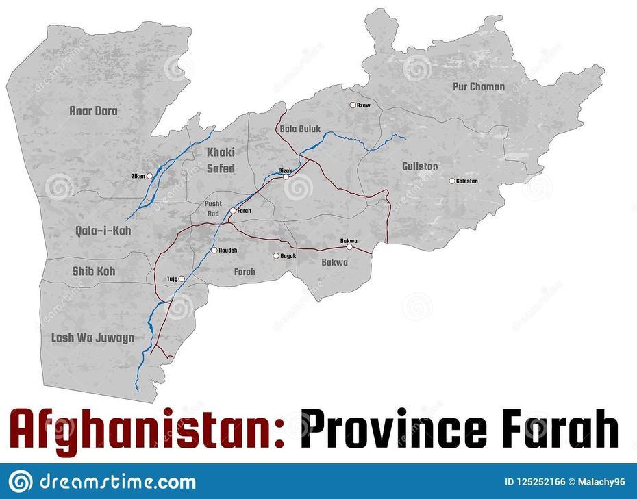 Map Of The Afghan Province Of Farah Stock Vector – Illustration Of …, Farāh, Afghanistan, Afghanistan  Google, Afghanistan Pa