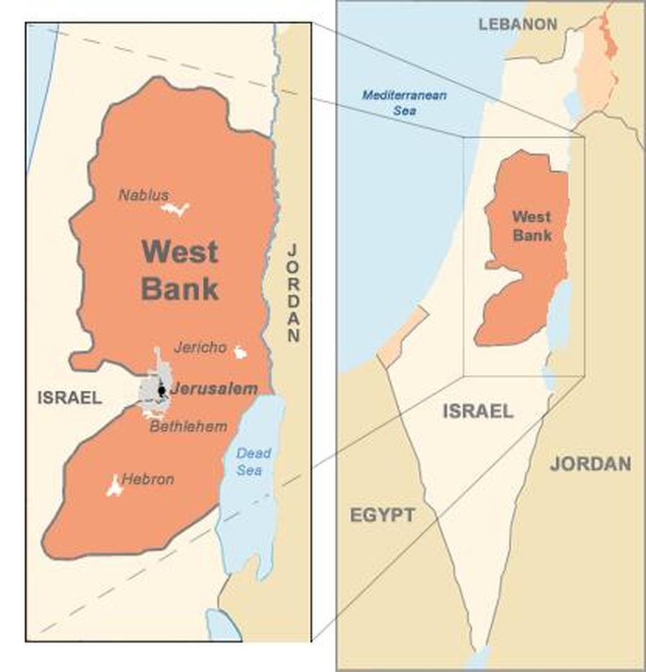 Map – The West Bank – Israeli-Palestinian – Procon, Az̧ Z̧Āhirīyah, West Bank, Az̧ Z̧Āhirīyah, West Bank