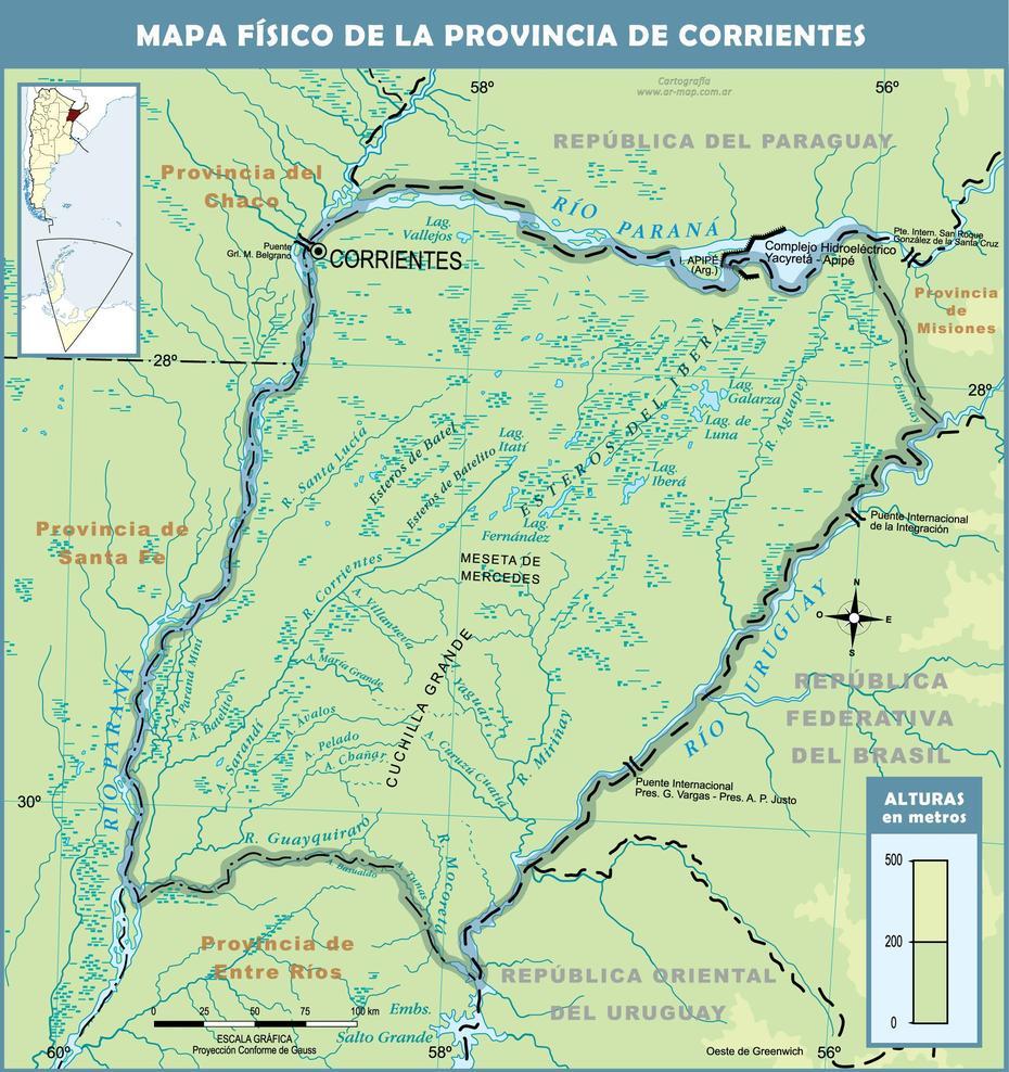 Mapa Fisico De La Provincia De Corrientes, Argentina | Gifex, Corrientes, Argentina, Argentina Capital City, Goya Argentina