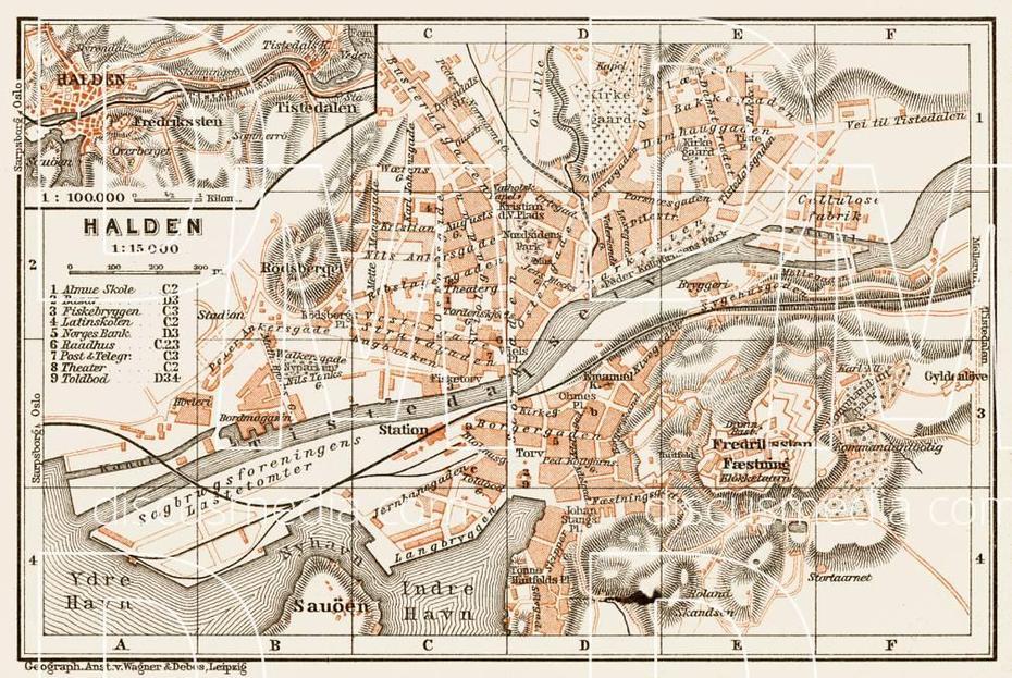 Old Map Of Halden In 1931. Buy Vintage Map Replica Poster Print Or …, Halden, Norway, Norway Continent, Norway Rivers