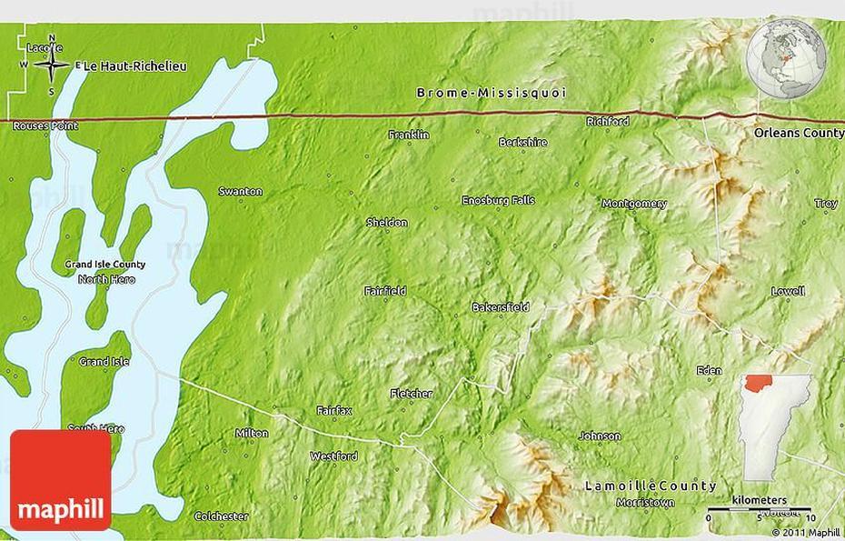 Physical 3D Map Of Franklin County, Franklin, United States, Free State Of Franklin, Topo  Franklin County Ms