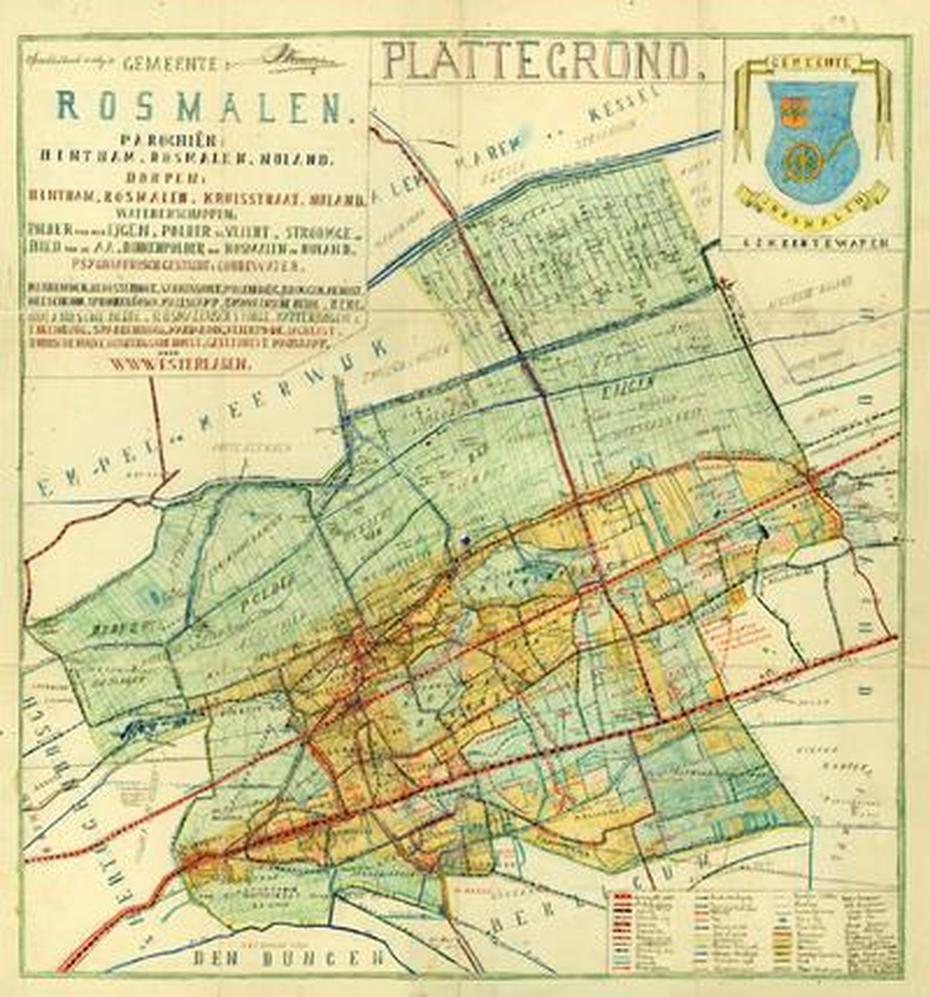 Plattegrond Van De Gemeente Rosmalen. Parochien: Hintham, Rosmalen …, Rosmalen, Netherlands, Rosmalen Holland, Rosmalen Kaart