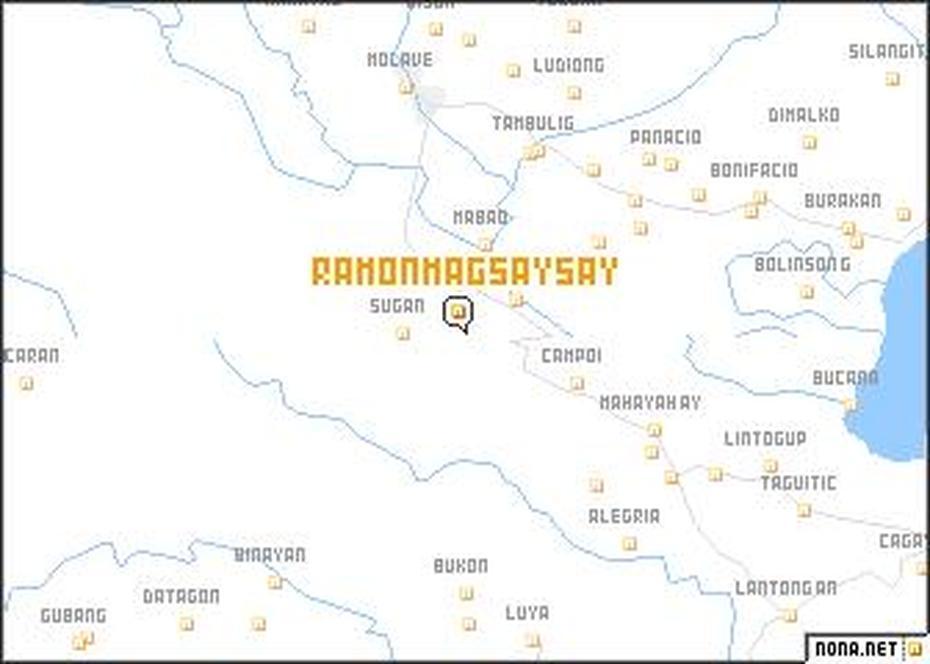 Ramon Magsaysay (Philippines) Map – Nona, Ramon Magsaysay, Philippines, Luis  Taruc, President Ramon Magsaysay