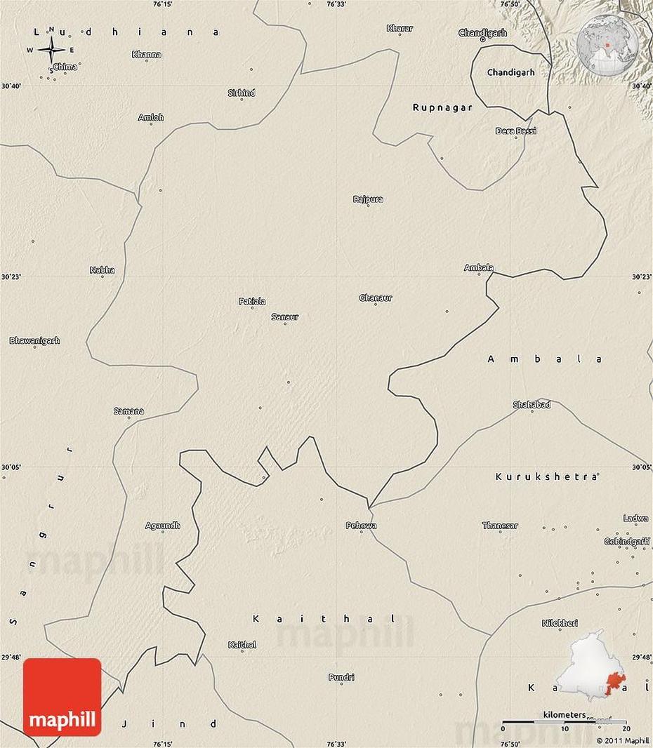 Shaded Relief Map Of Patiala, Patiāla, India, Patiala Salwar  Kameez, Patiala  Design