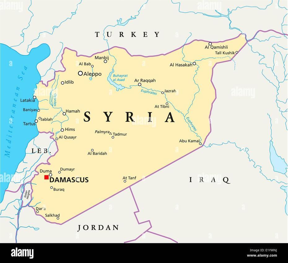 Syria Political Map – Political Map Of Syria With Capital Damascus …, Ţafas, Syria, Tafa Mi  Soleil, Tafa  Air