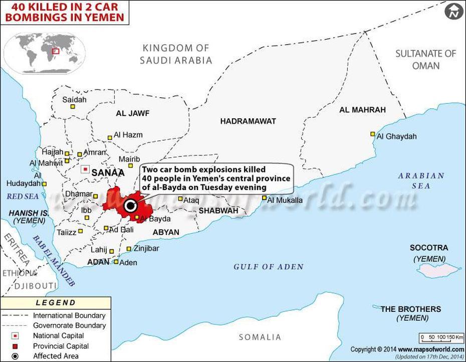 40 People Killed In 2 Car Bombings In Yemen | News With Map | World News, Al Bayḑā’, Yemen, Yemen Army, Al Bayda Libya