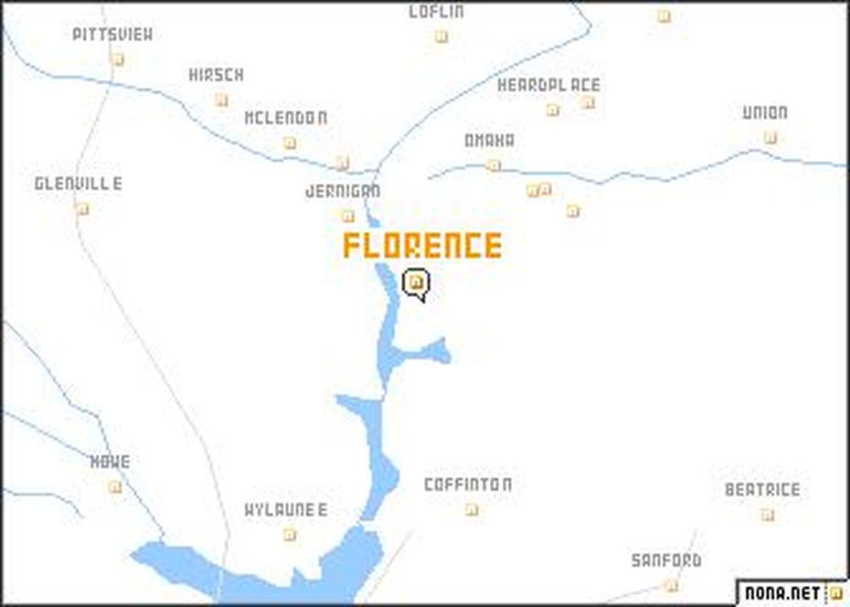 Florence (United States – Usa) Map – Nona, Florence, United States, United States  Colored, United States  With Capitals Only
