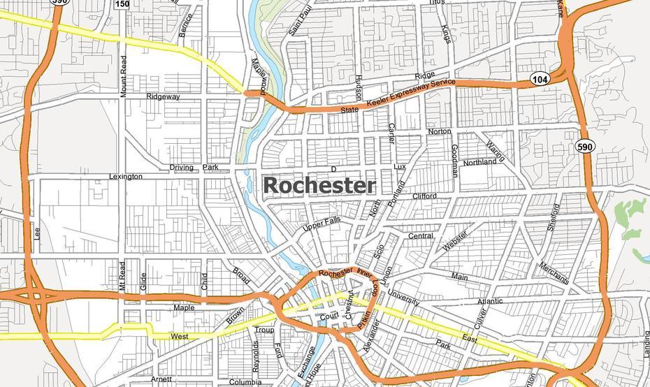 Map Of Rochester, New York – Gis Geography, Rochester, United States, United States Country, United States  Colored