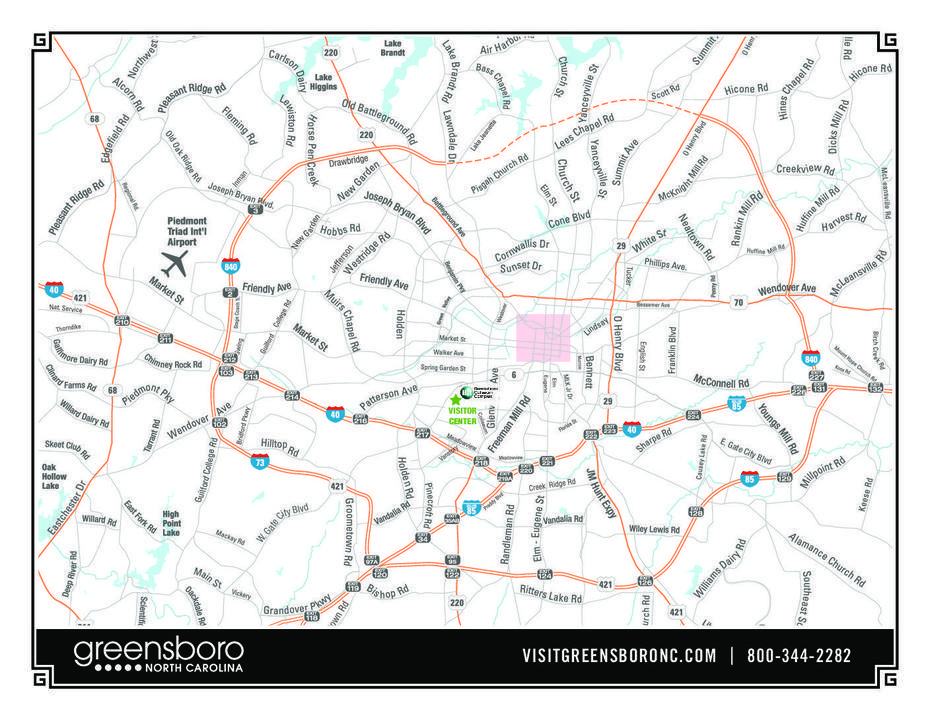 Maps – Greensboro Convention And Visitors Bureau, Greensboro, United States, Of Greensboro Nc Streets, Charlottesville Va