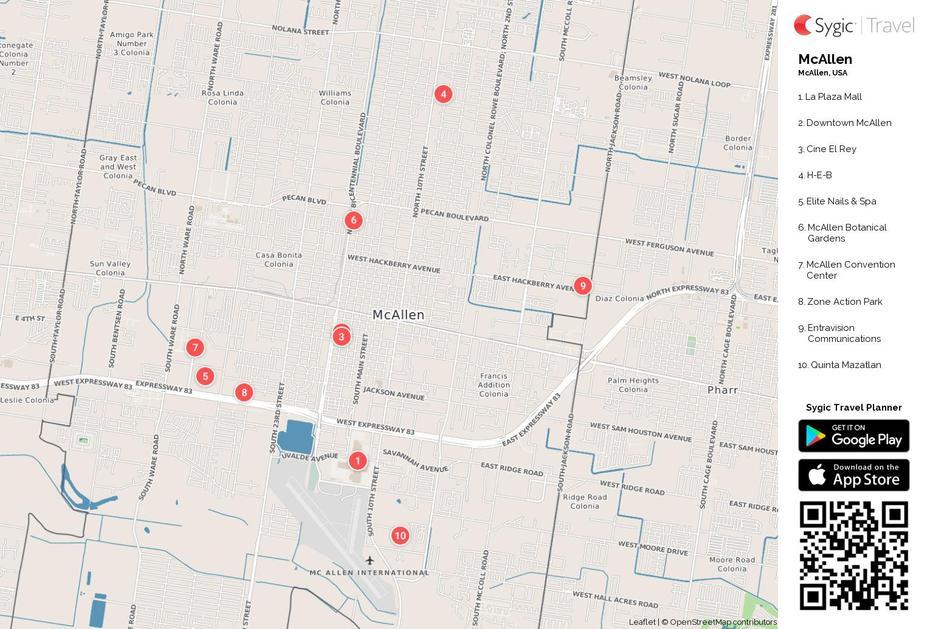 Mcallen Printable Tourist Map | Sygic Travel, Mcallen, United States, Of Mcallen Tx Area, Tx Mcallen Texas