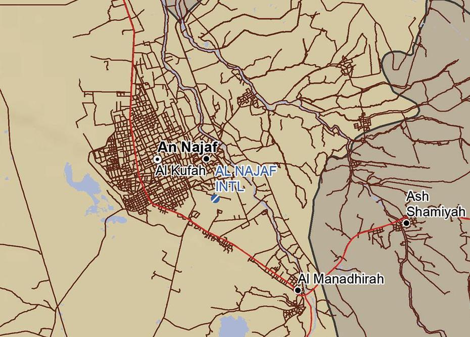 An Najaf Province, Iraq Topographical Map  Battle Archives, An Najaf, Iraq, Basra Iraq, Nasiriyah Iraq