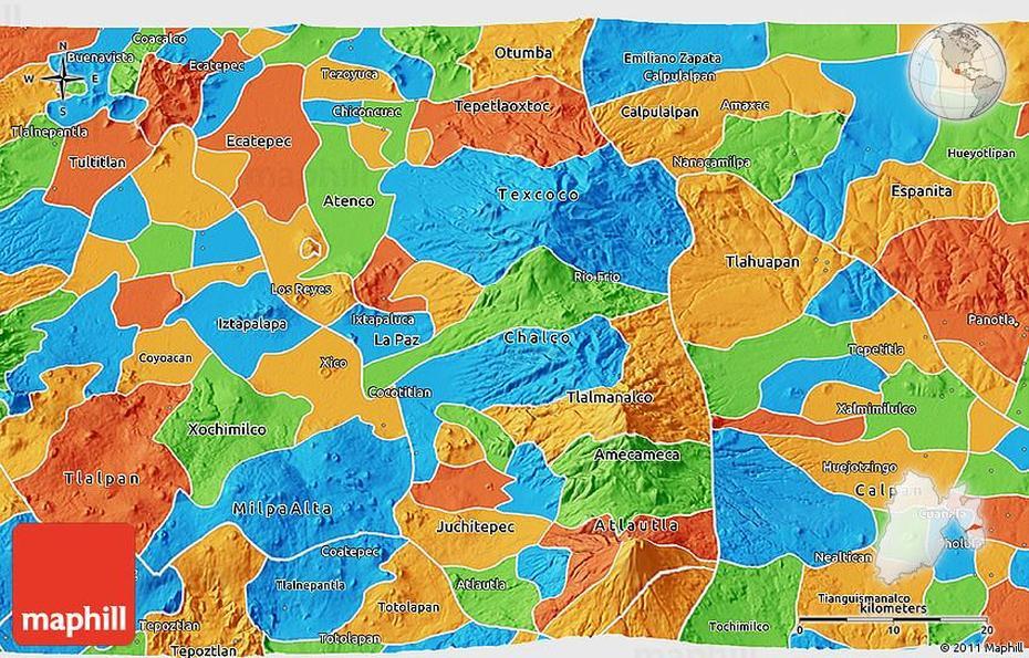 Political 3D Map Of Ixtapaluca, Ixtapaluca, Mexico, Piramides De Mexico, A Del Estado De Mexico