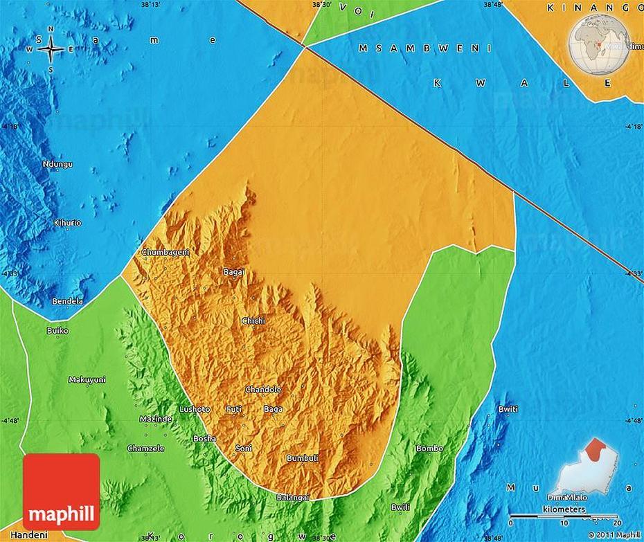 Political Map Of Lushoto, Lushoto, Tanzania, Morogoro, Tanzania Mountains