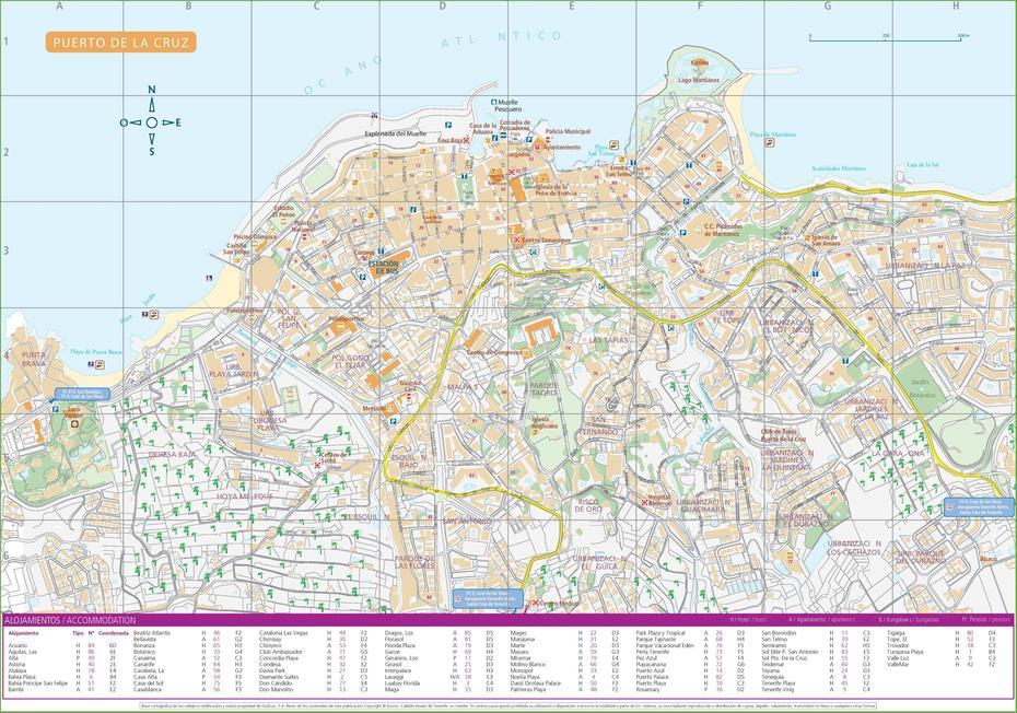 Puerto De La Cruz Hotel Map, Puerto De La Cruz, Spain, Of Mijas Pueblo, La Cala Beach