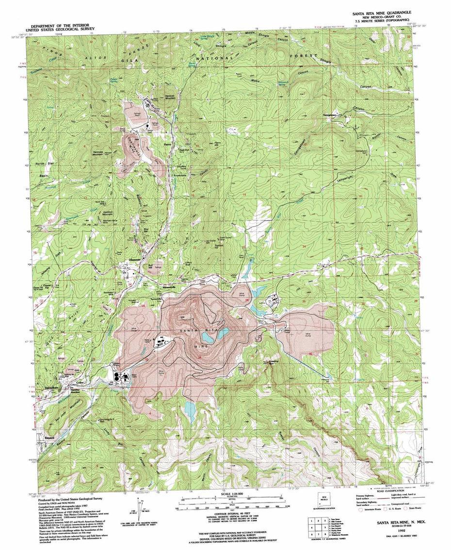 Santa Rita Topographic Map, Nm – Usgs Topo Quad 32108G1, Santa Rita, Honduras, Santa Rita Imagenes, Santa Rosa De Copan