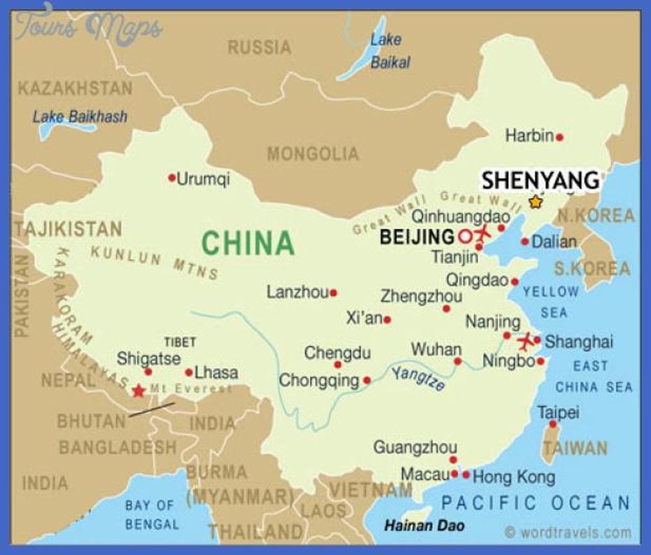 Shenyang Map – Toursmaps, Shenyang, China, Taiyuan, Guilin China