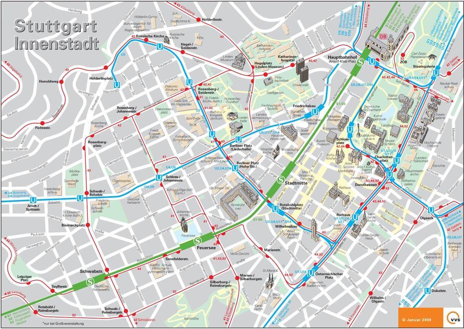 Stuttgart Downtown Map – Mapsof, Stuttgart, Germany, Stuttgart Germany City, Wurttemberg Germany