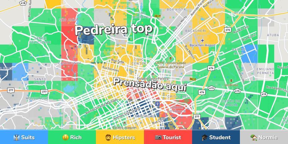 Curitiba Neighborhood Map, Curitiba, Brazil, Brazil City, Brazil Capital