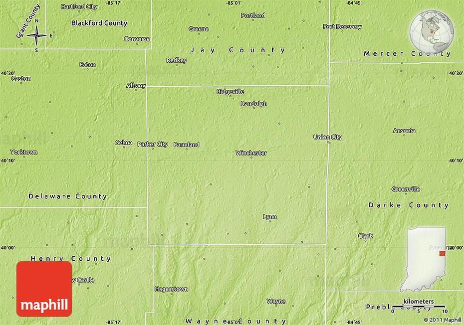 Detailed  United States, United States  Color, Randolph County, Randolph, United States