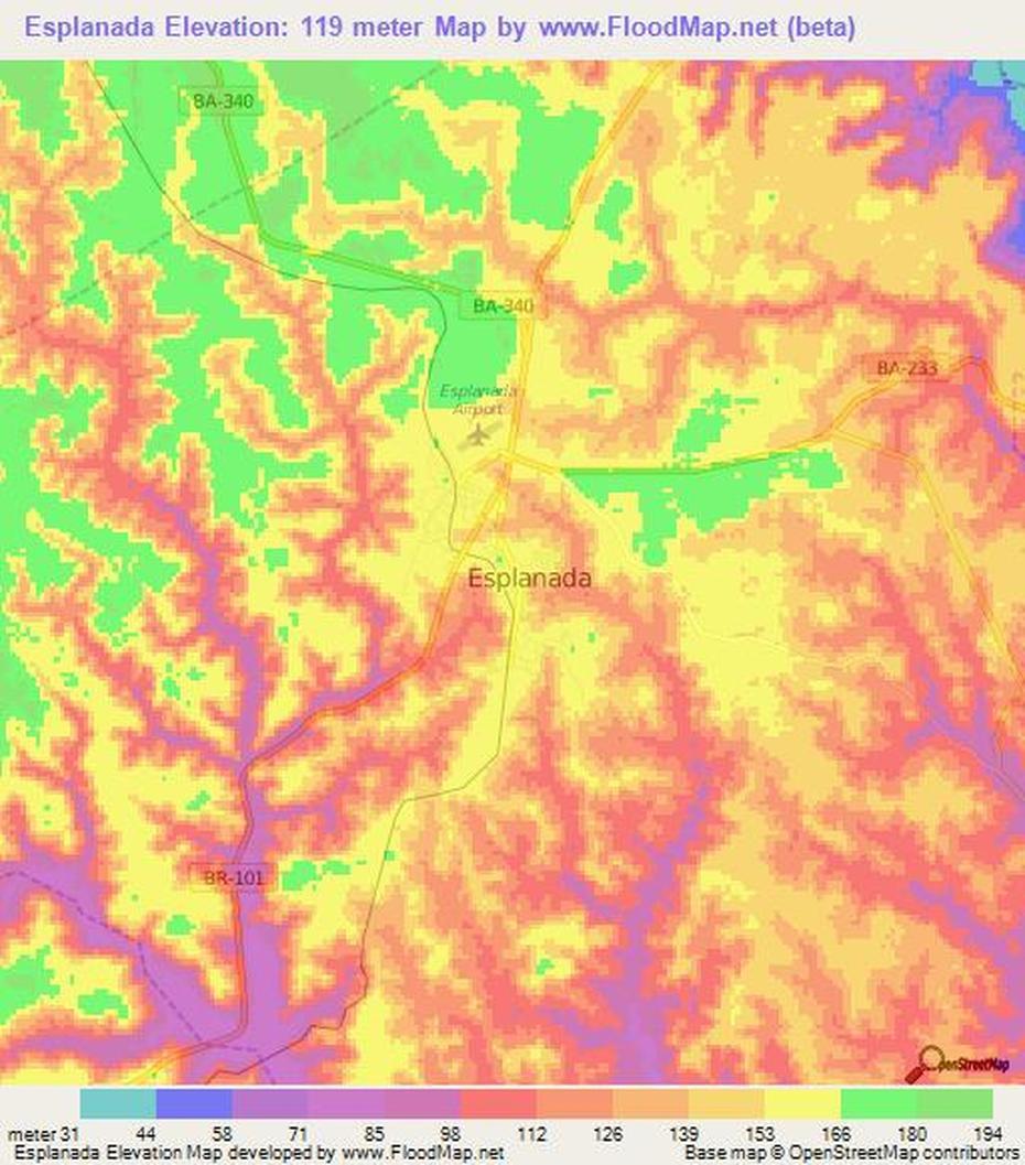 Elevation Of Esplanada,Brazil Elevation Map, Topography, Contour, Esplanada, Brazil, Esplanada Bahia, Esplanada Grill