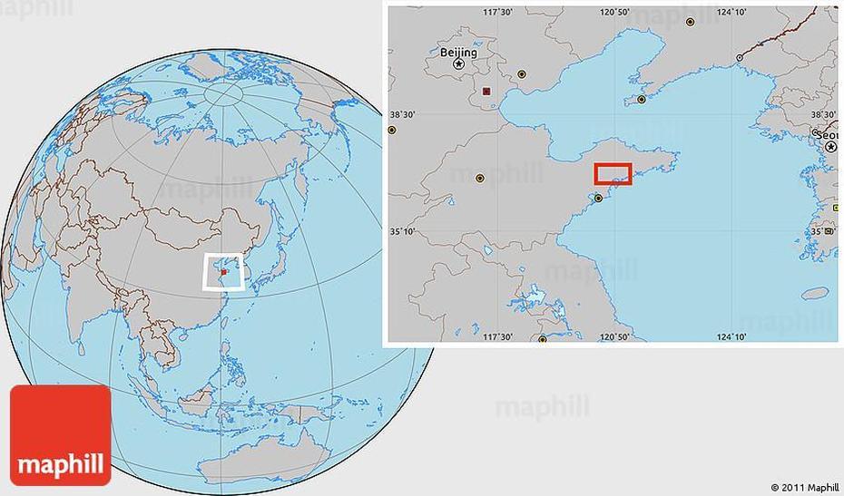 Gray Location Map Of Laiyang, Laiyang, China, China  Svg, Cities In China