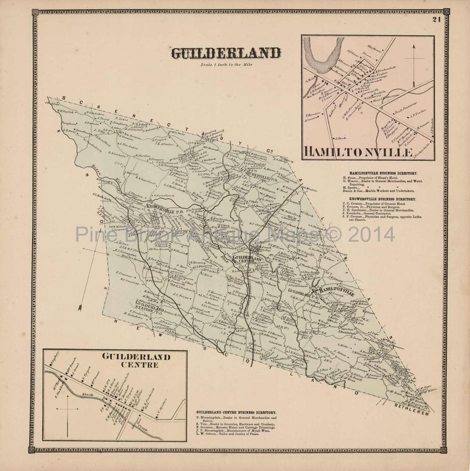 Guilderland Ny Antique Map Beers 1866 – Pine Brook Antique Maps, Guilderland, United States, United States  50 States, United States  Puzzle