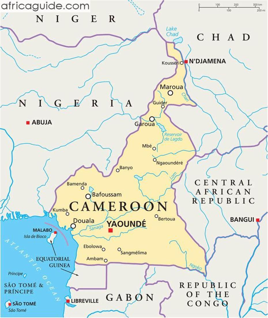 Map Of Cameroon And Surrounding Countries, Baba I, Cameroon, Mount Cameroon, Cameroon On Africa