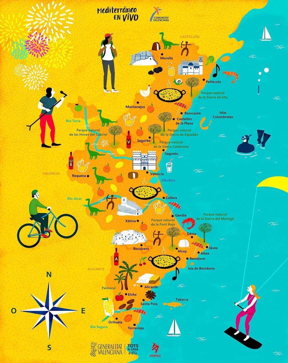 Valencia Map On Behance, Valencia, Spain, Valencia City, Valencia Tourist