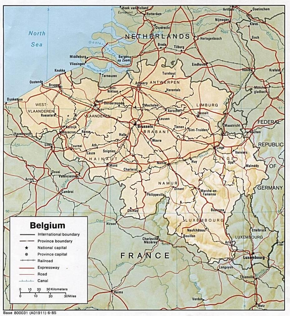 Belgium Highways Map, Asse, Belgium, Belgium  Printable, Belgium Flag