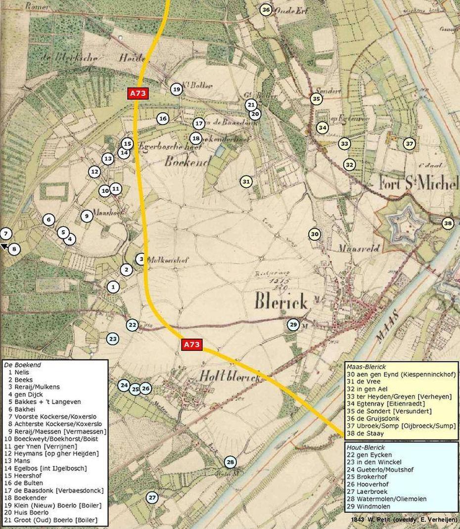 Bestand:Blerick Toponiemenkaart.Jpg – Genealogie Limburg Wiki, Blerick, Netherlands, Venlo, Airport  Venlo
