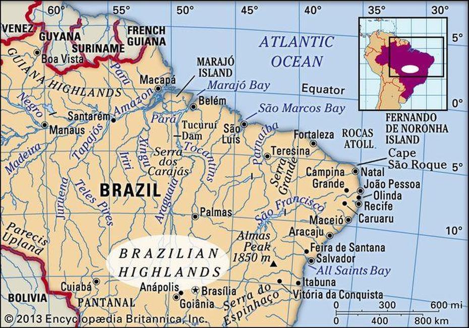 Brazilian Highlands | Location & Facts | Britannica, Colinas, Brazil, Brazil Beaches, Brazil  Detailed