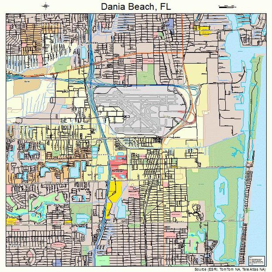 Dania Beach Florida Street Map 1216325, Dania Beach, United States, Sunny Isles Beach Florida, Orlando Road