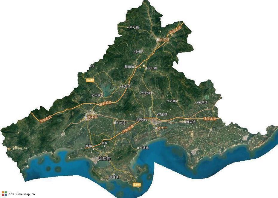 Download Google Satellite Map Of Shanwei City, Guangdong Province …, Shanwei, China, Beijing China, Guangdong Province China