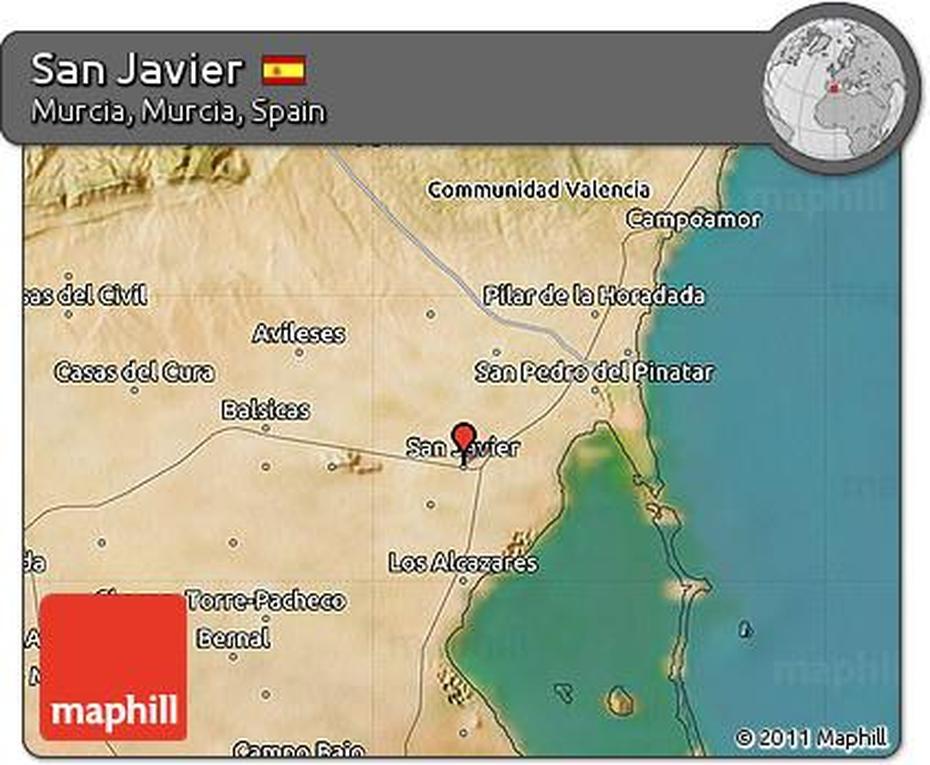 Free Satellite Map Of San Javier, San Javier, Chile, Of Chile National Parks, Santiago  Location