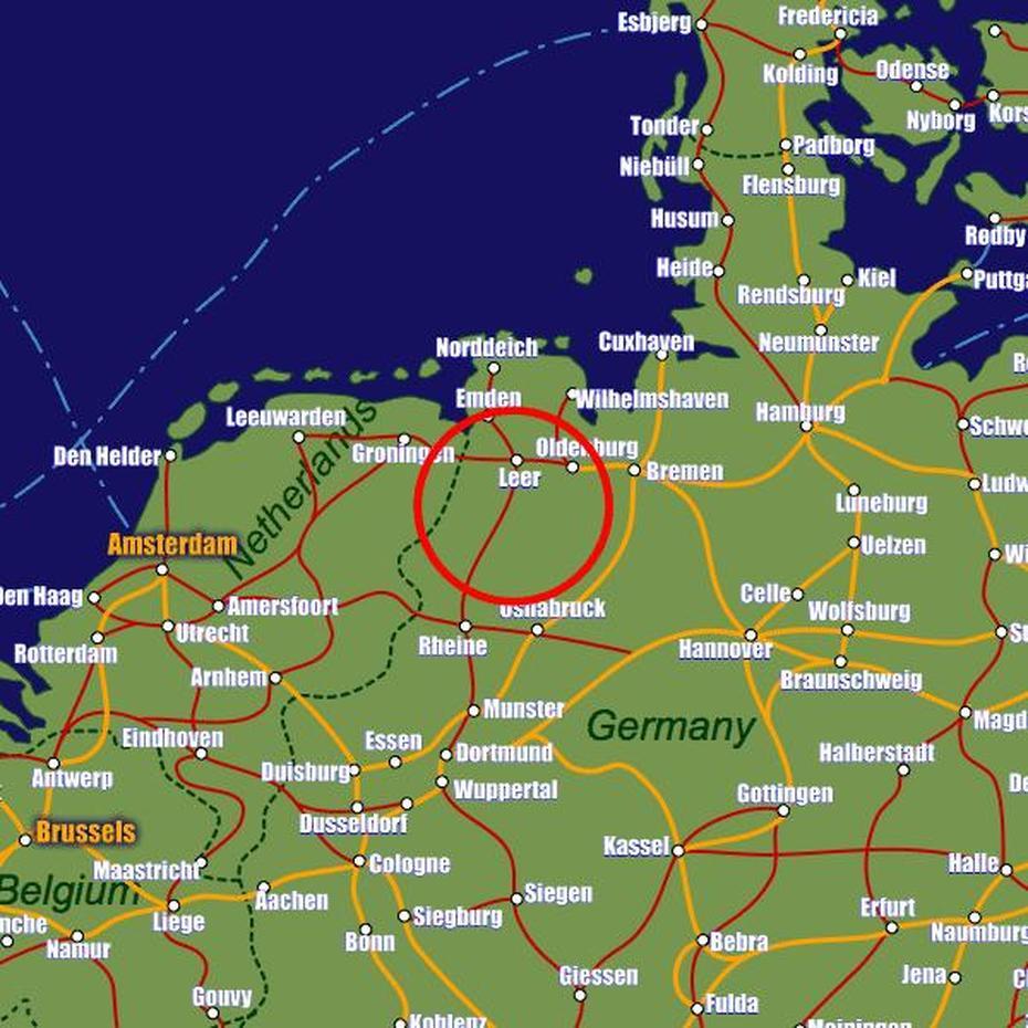 Leer Rail Maps And Stations From European Rail Guide, Leer, Germany, Germany  With Regions, Ostfriesland Germany