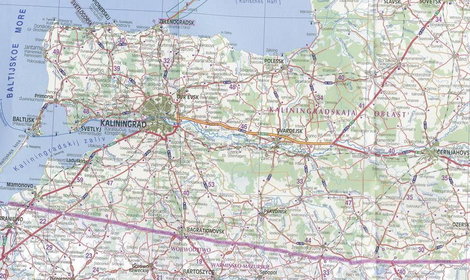 Map Of Kaliningrad Region, Kaliningrad, Russia, Leningrad Russia, Irkutsk Russia