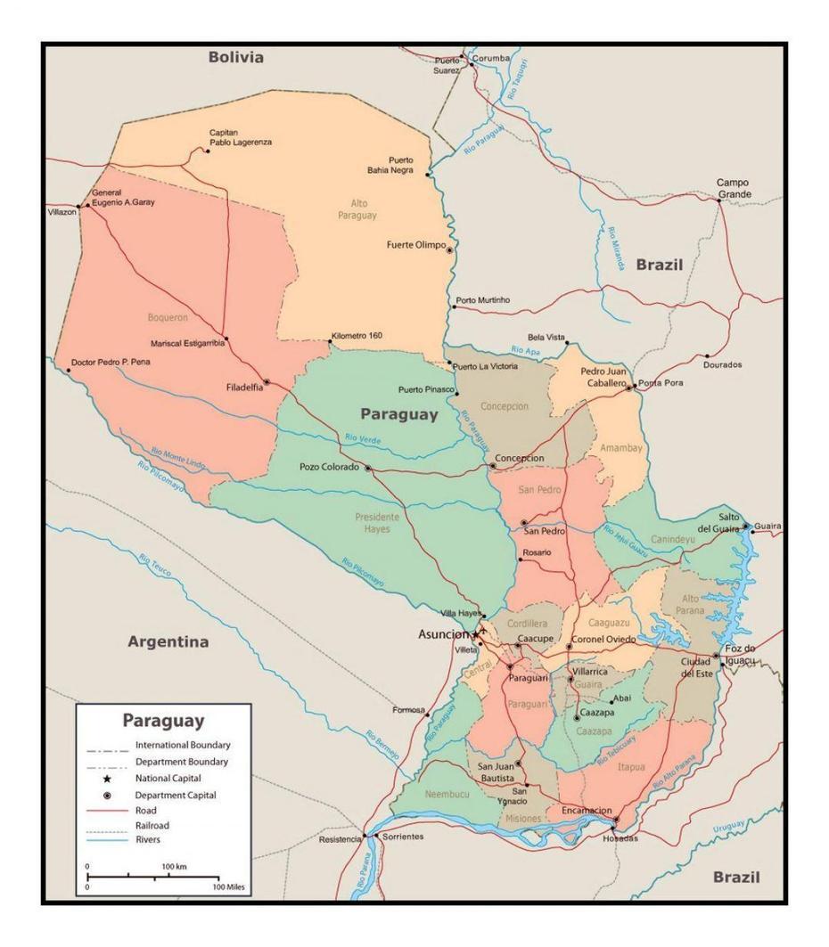 Map Of Paraguay With Cities – Map Of Paraguay With Cities (South …, Villeta, Paraguay, Paraguay Flag, Paraguay Location