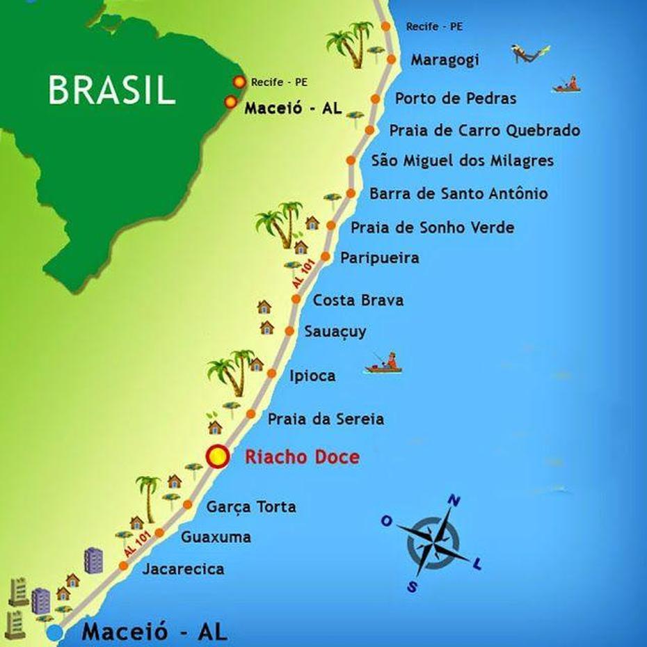 Mapas Do Litoral Norte De Alagoas Em 2020 | Viagem Maceio, Litoral …, Alagoa Grande, Brazil, Rio Grande Brazil, Alagoas Brasil