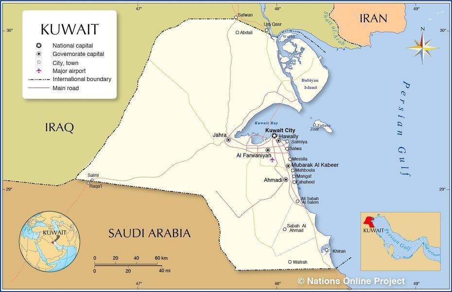 Political Map Of Kuwait – Nations Online Project, Kuwait City, Kuwait, Kuwait City Towers, Kuwait Buildings