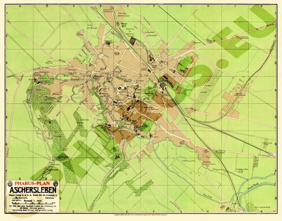 Saxony-Anhalt Germany, Berteschgarten, Stadtplan Aschersleben, Aschersleben, Germany