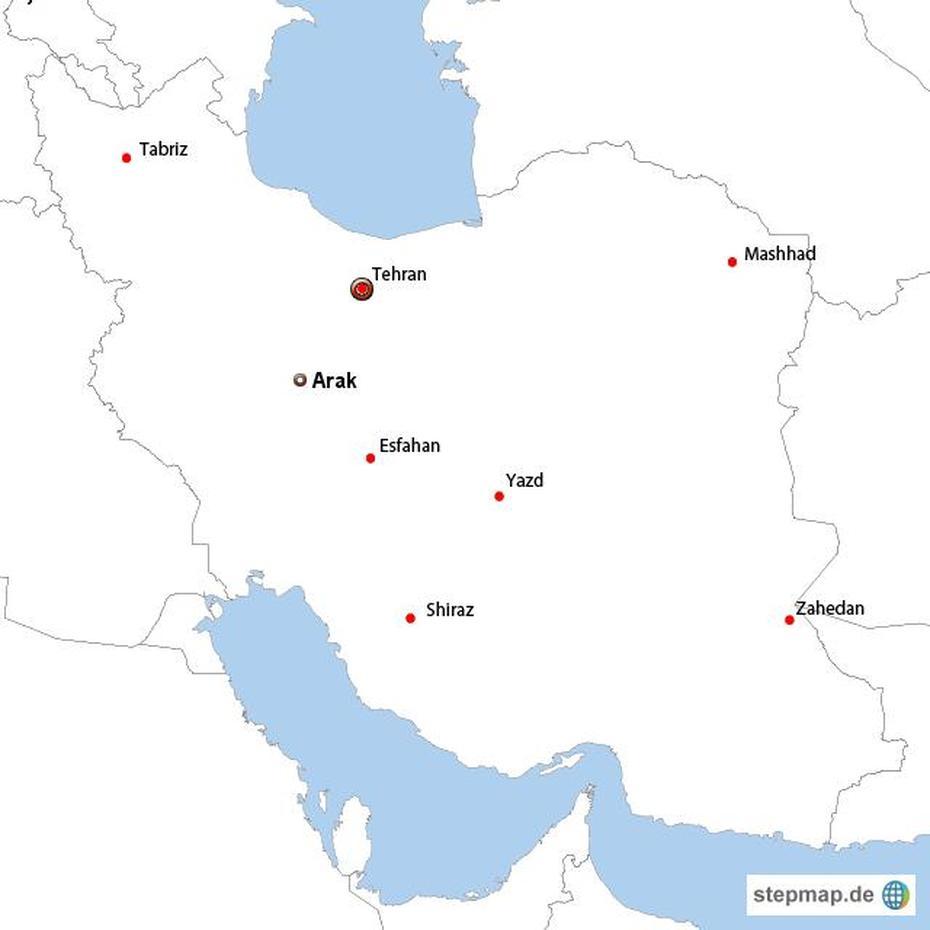 Stepmap – Arak – Landkarte Fur Iran, Arāk, Iran, Iran Nuclear Facility, Iran Bazaar