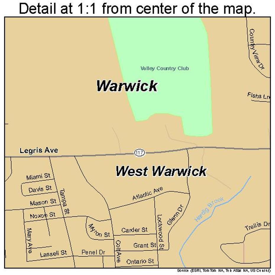 West Warwick Rhode Island Street Map 4478260, West Warwick, United States, West Region Usa States And Capitals, Western States Blank