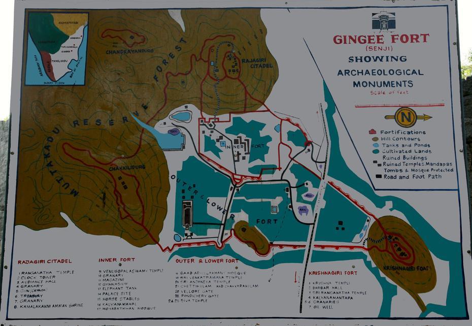 1 Map Of Gingee Fort | Ashtanga Yoga Institute #En, Gingee, India, Jinji  Fort, Chen  Ji Fort