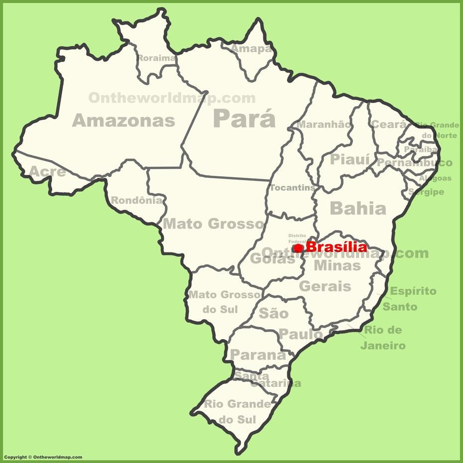 Brasilia Location On The Brazil Map, Jardinópolis, Brazil, Brazil Road, Brazil  Black And White