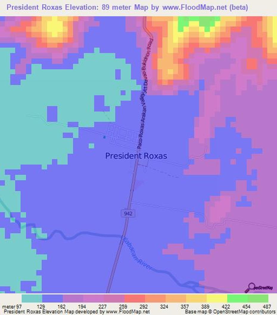 Elevation Of President Roxas,Philippines Elevation Map, Topography, Contour, President Roxas, Philippines, Roxas City Philippines, Roxas Palawan