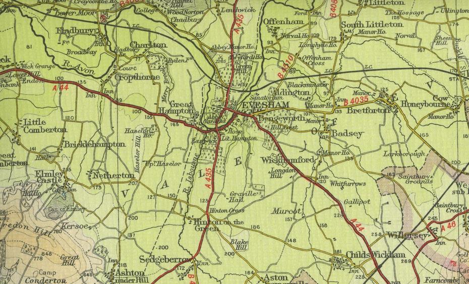 Evesham Map, Evesham, United Kingdom, Darrowby  Yorkshire, Thirsk  England