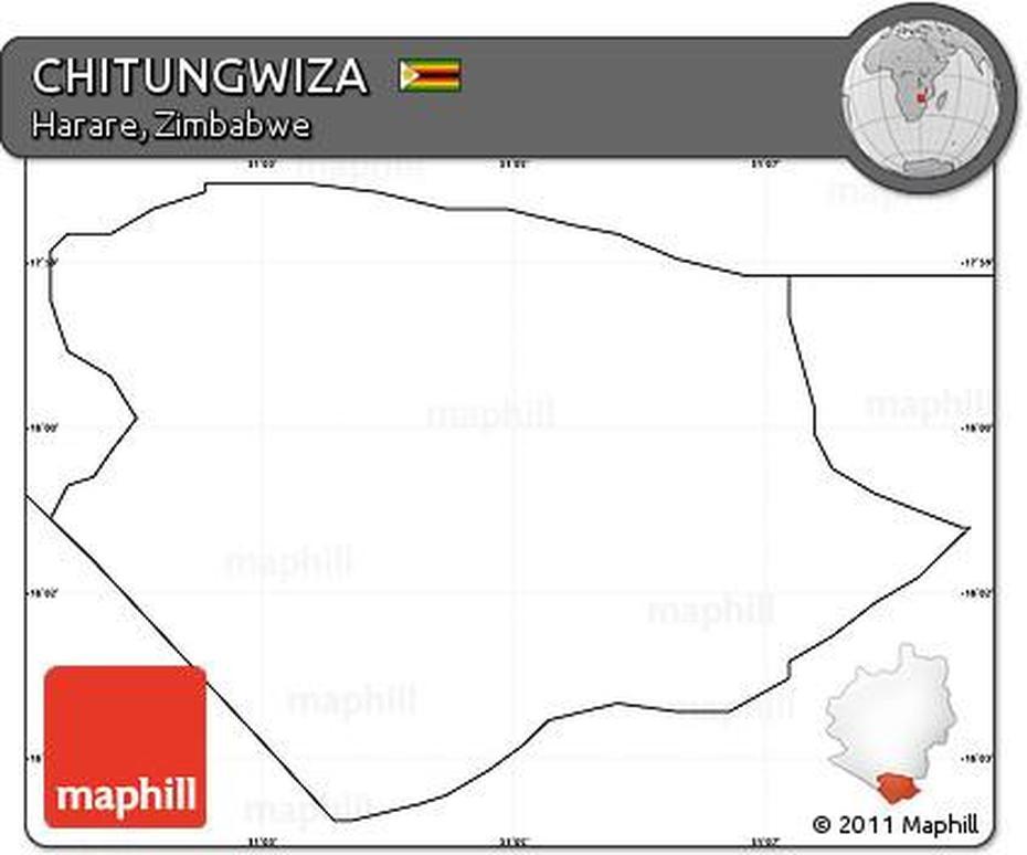 Free Blank Simple Map Of Chitungwiza, Chitungwiza, Zimbabwe, Chitungwiza, Zimbabwe